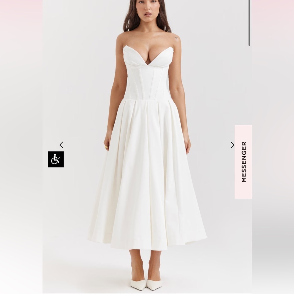 House of CB White Strapless Midi Dress - Picture 4 of 9
